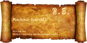 Machka Bardó névjegykártya